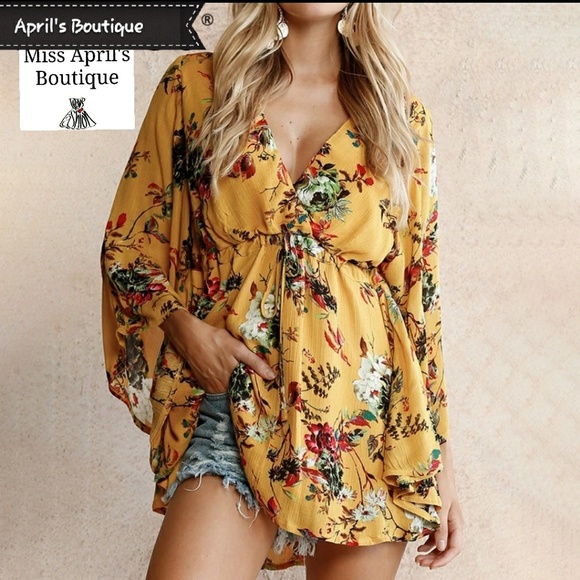 🌹FINAL SALE🌹Batwing Sleeve Tunic Dress - Picture 2 of 8